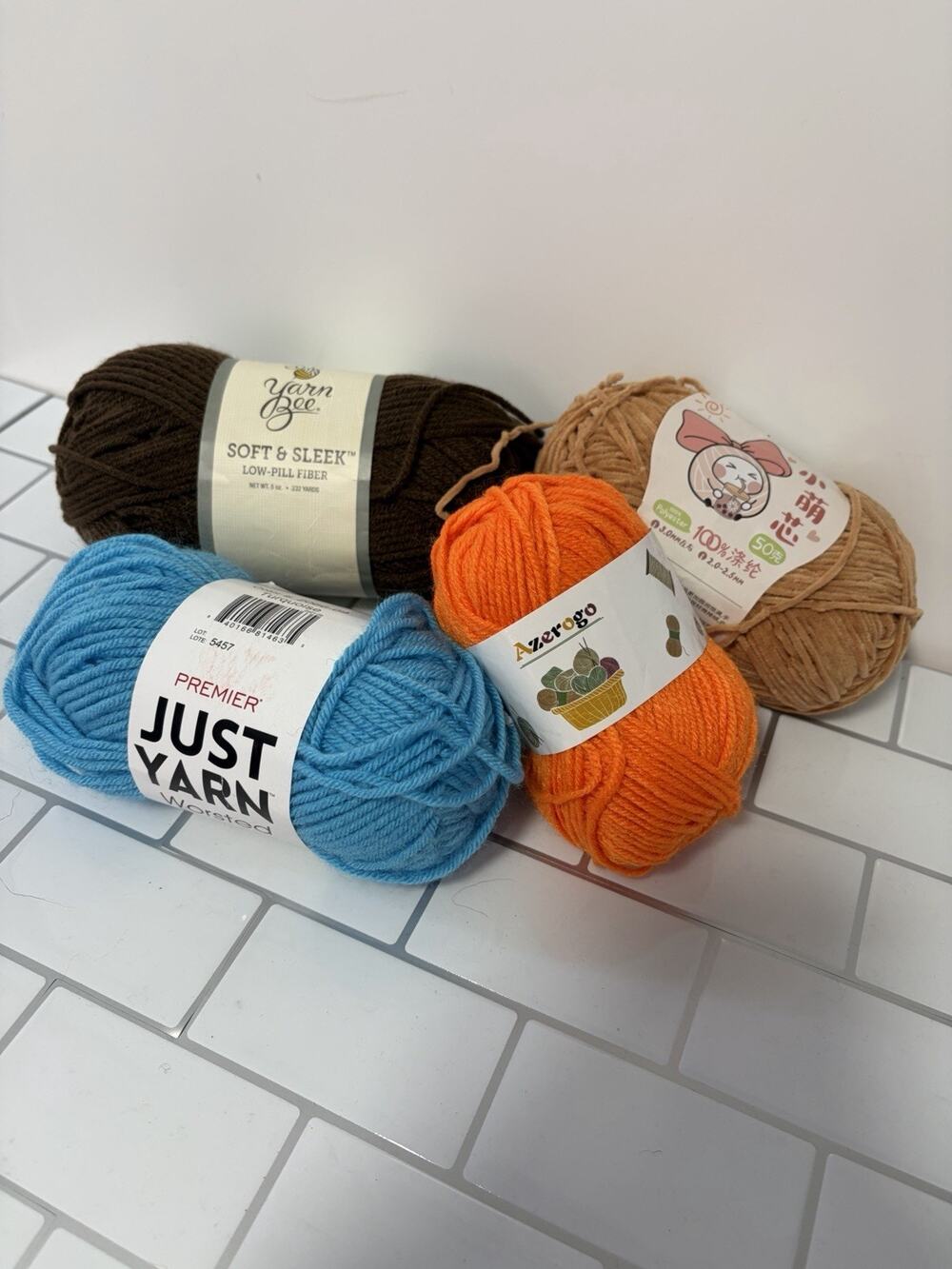 70’s Vintage colors destash yarn lot of 4